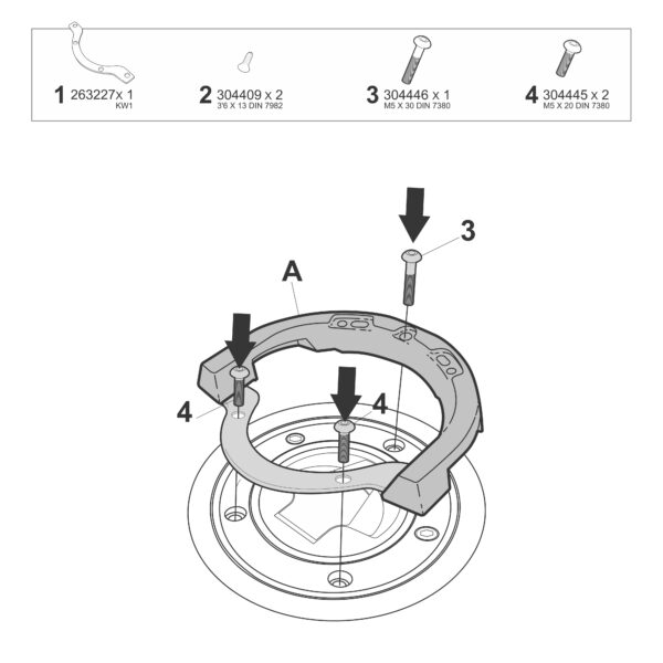 CLICK SYSTEM TANK BAG FITTING KIT KAWASAKI / KTM