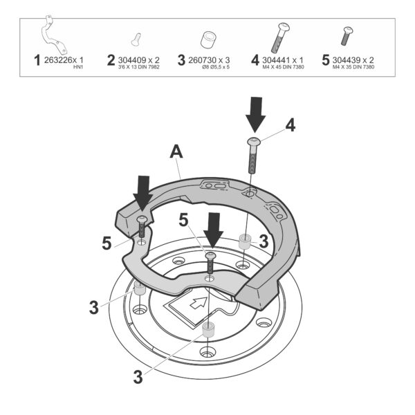 CLICK SYSTEM TANK BAG FITTING KIT HONDA