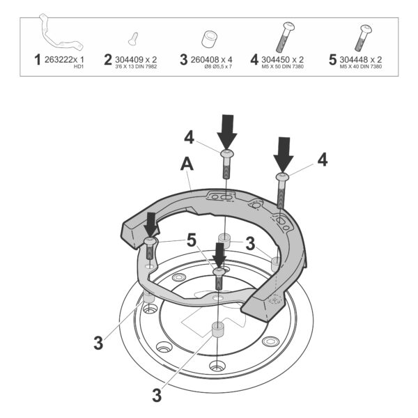 CLICK SYSTEM TANKRUCKSACK BEFESTIGUNG DUCATI / KTM / TRIUMPH