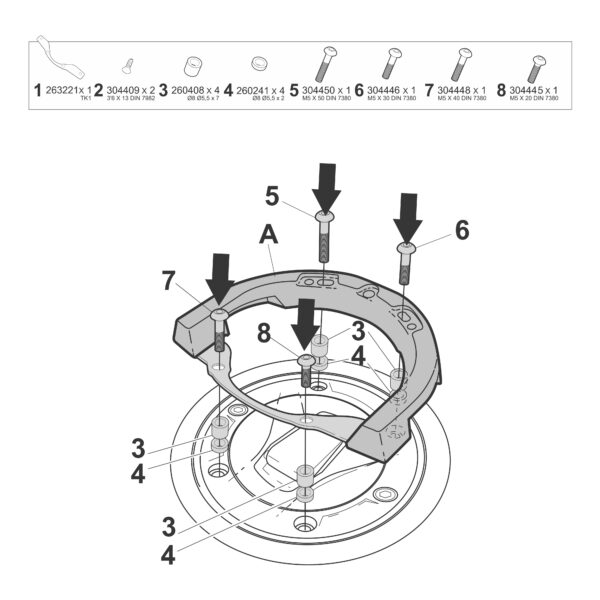 CLICK SYSTEM TANK BAG FITTING KIT MOTO GUZZI / VOGE
