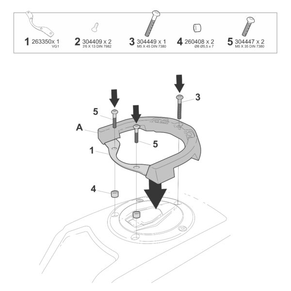 CLICK SYSTEM TANK BAG FITTING KIT VOGE