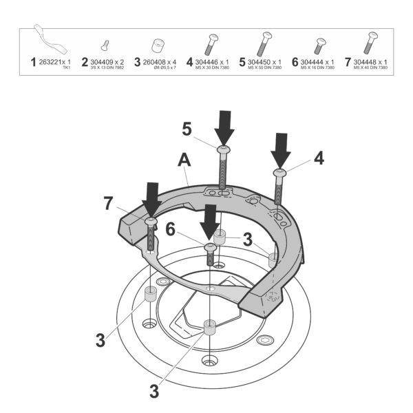 CLICK SYSTEM TANKRUCKSACK BEFESTIGUNG BMW G310R/GS