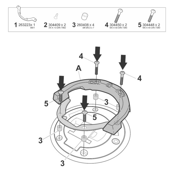 CLICK SYSTEM TANK BAG FITTING KIT BMW