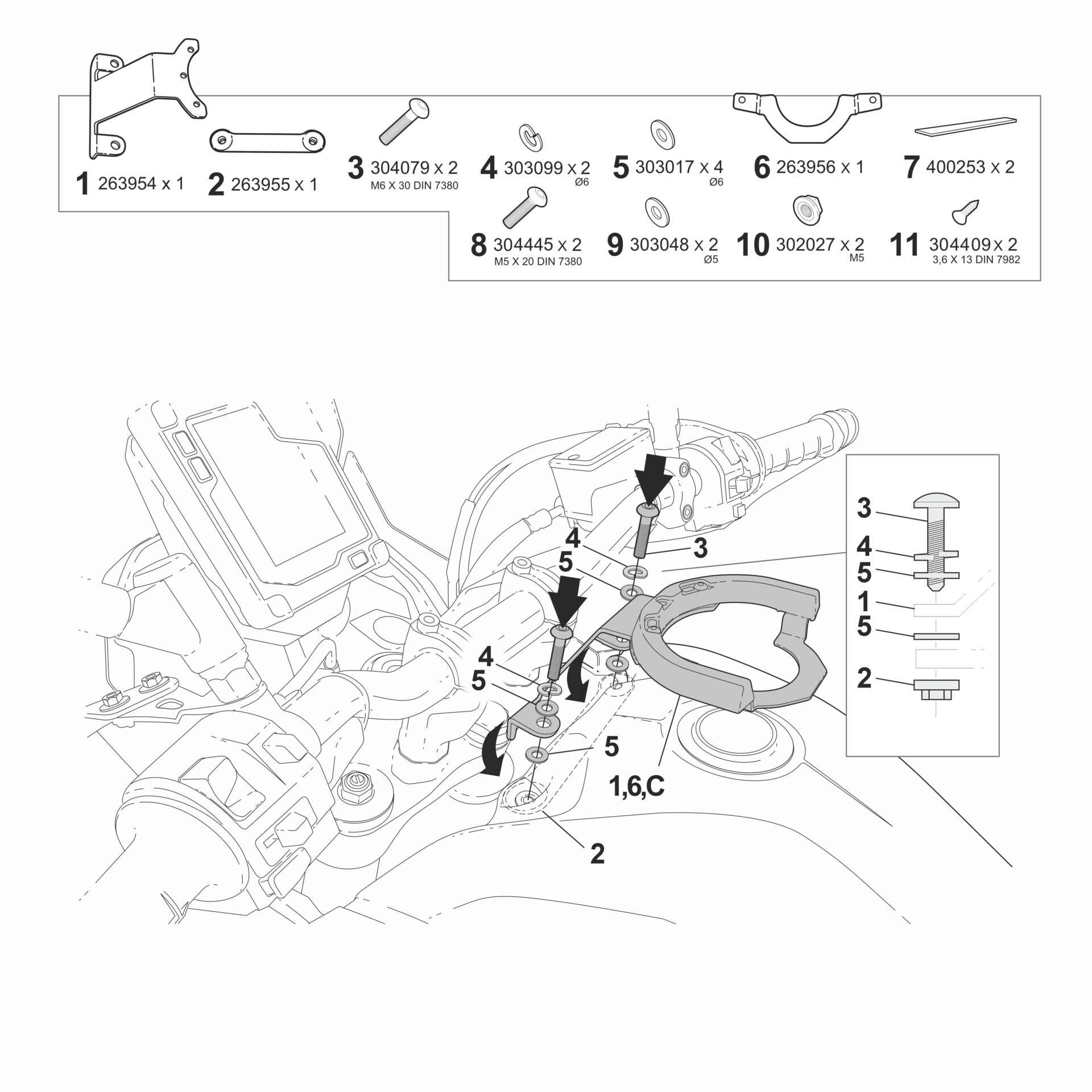 CLICK SYSTEM TANK BAG FITTING KIT YAMAHA TENERE 700